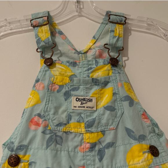 OshKosh B'gosh Lemon Print Overalls - Toddler Girl 2T - Picture 2 of 6